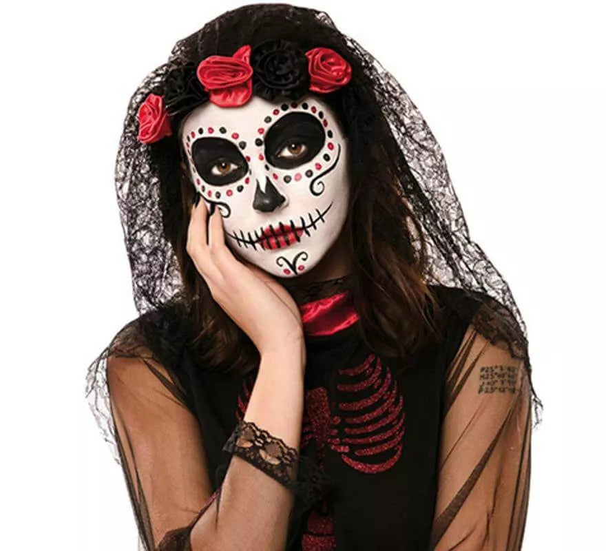 Translation missing: de.Tocado y Velo Negro del Día de los Muertos