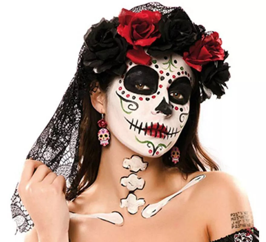 Translation missing: de.Tocado y Velo Negro del Día de los Muertos