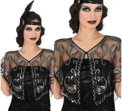Transparentes Pailletten-Charleston-Top für Damen
