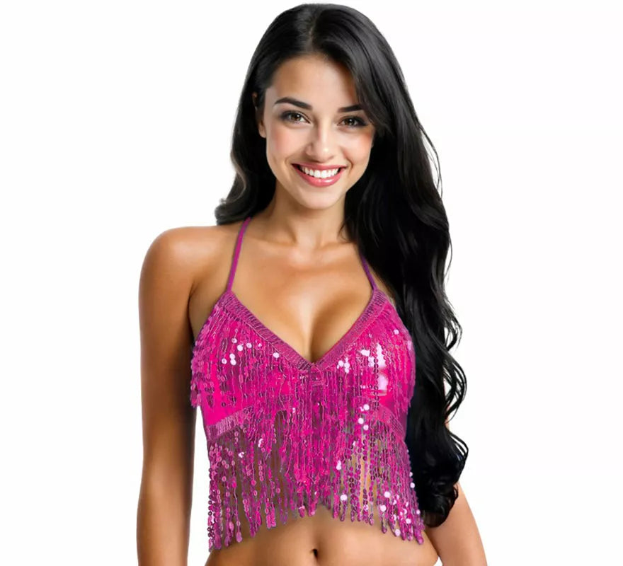 Top con Lentejuelas y Flecos en varios colores para mujer