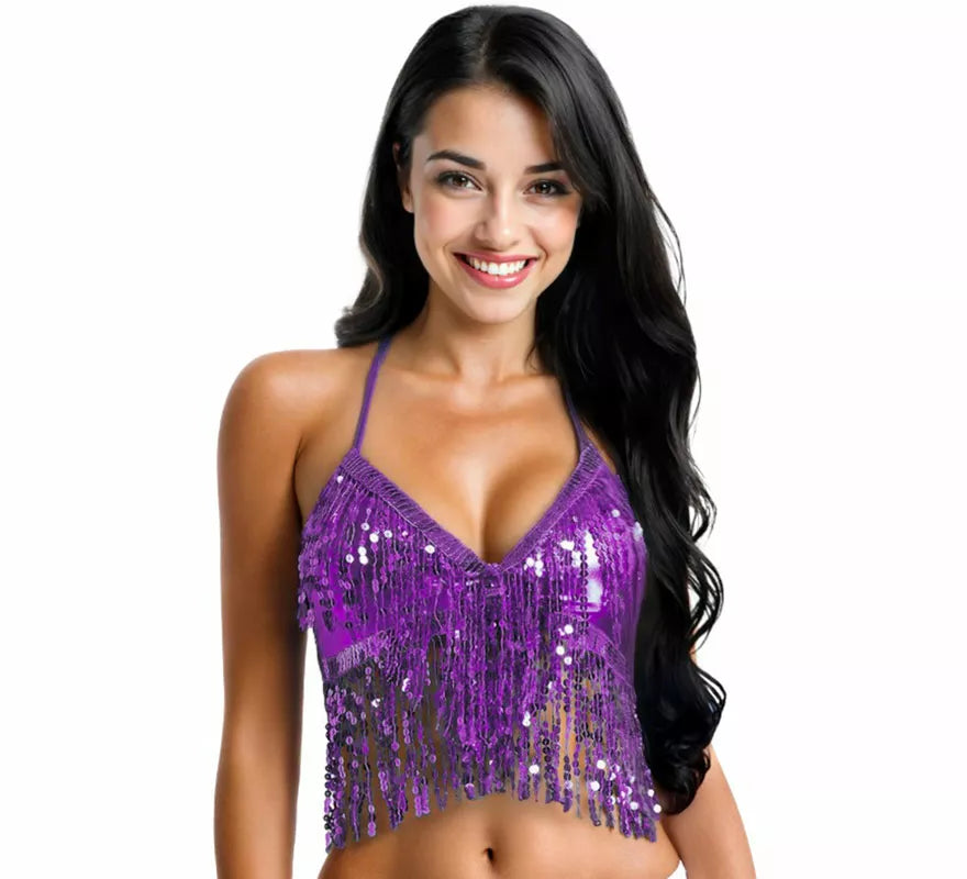 Translation missing: de.Top con Lentejuelas y Flecos en varios colores para mujer