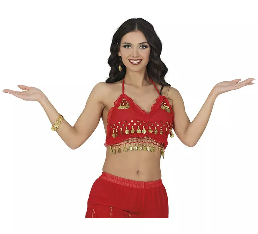 Translation missing: de.Top de Monedas rojo para mujer