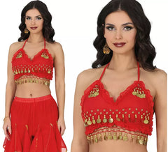 Damen-Top mit roter Münzprägung