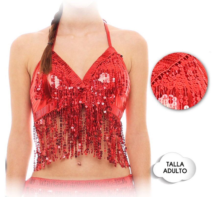 Top Lentejuelas Flecos talla única para mujer en varios colores para mujer