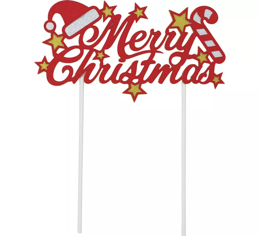 Translation missing: de.Topper rojo de Feliz Navidad para Tarta de 16x24 cm