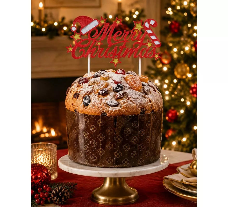 Translation missing: de.Topper rojo de Feliz Navidad para Tarta de 16x24 cm