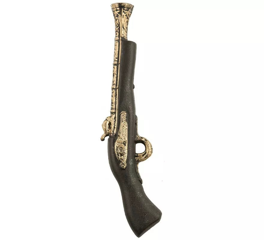 Translation missing: de.Trabuco de Pirata Negro y Dorado de 42 cm