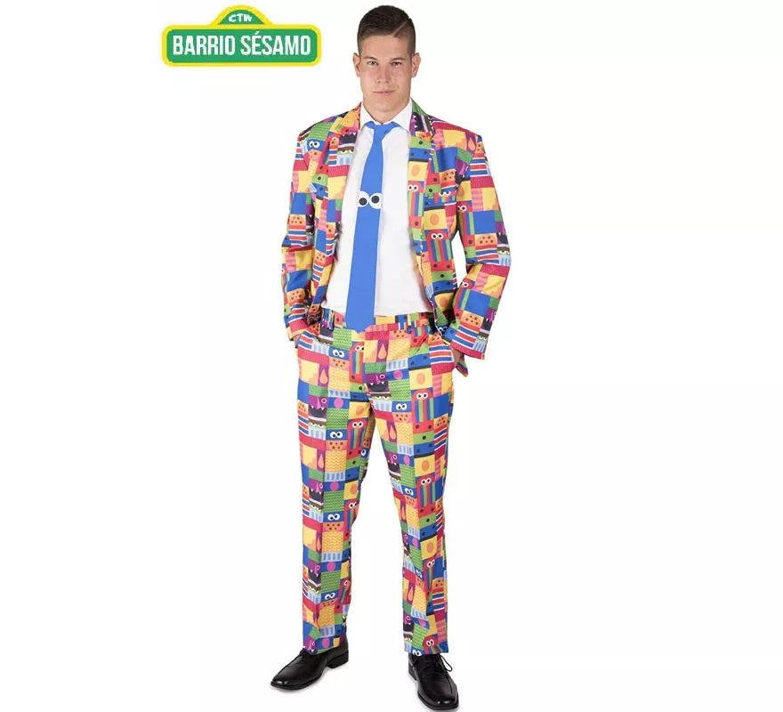 Translation missing: de.Traje Divertido de Barrio Sésamo multicolor para hombre