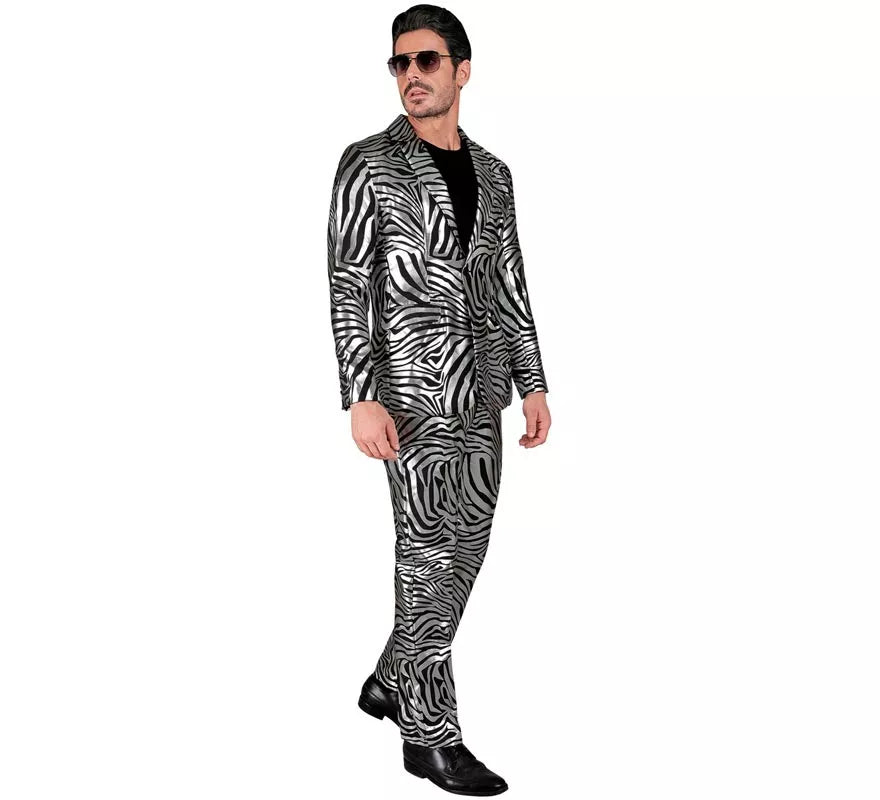 Translation missing: de.Traje Divertido de Fiesta animal print plateado para hombre
