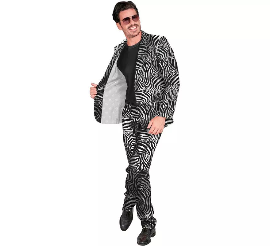 Translation missing: de.Traje Divertido de Fiesta animal print plateado para hombre