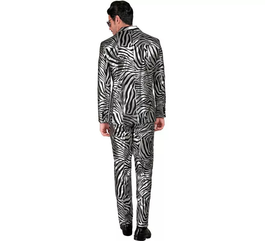 Translation missing: de.Traje Divertido de Fiesta animal print plateado para hombre