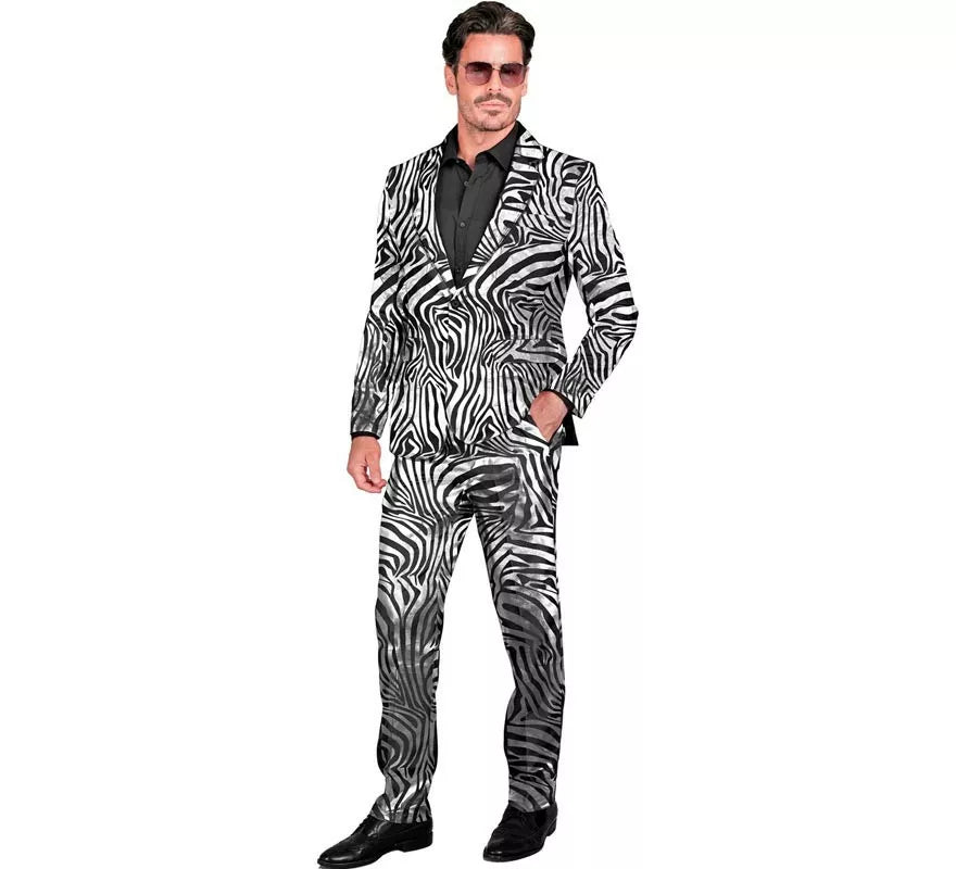Translation missing: de.Traje Divertido de Fiesta animal print plateado para hombre