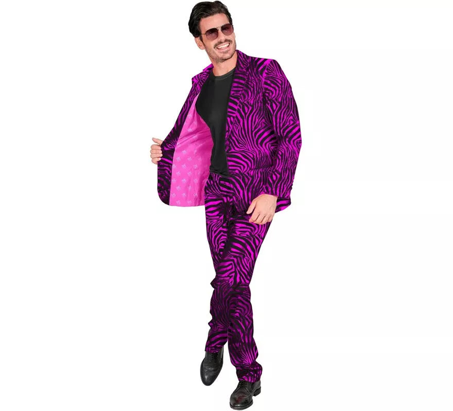Translation missing: de.Traje Divertido de Fiesta animal print púrpura para hombre