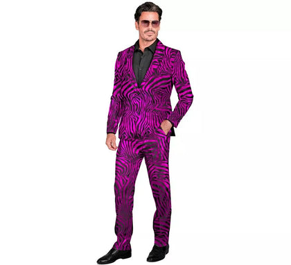 Traje Divertido de Fiesta animal print púrpura para hombre