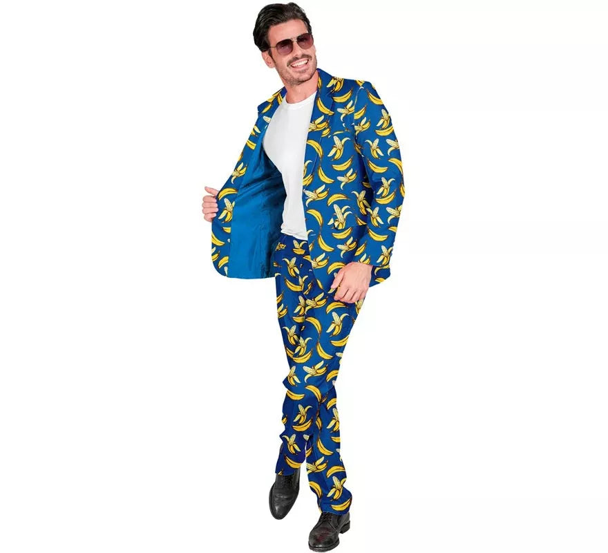 Traje Divertido de Fiesta azul Banana para hombre