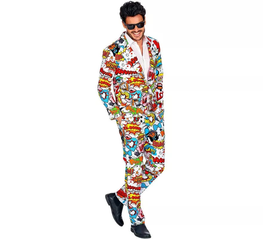 Traje Divertido de los años 60 Arte Pop para hombre
