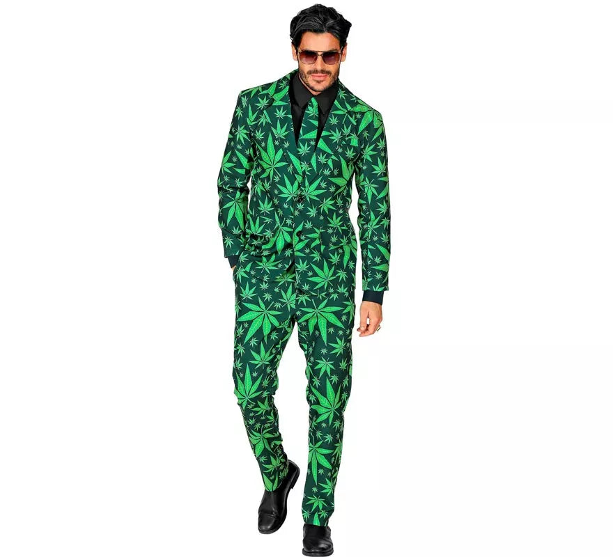 Translation missing: de.Traje Divertido de Marihuana verde para hombre