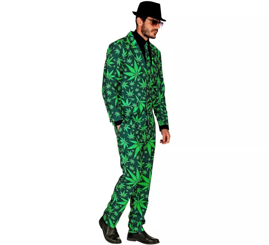 Translation missing: de.Traje Divertido de Marihuana verde para hombre