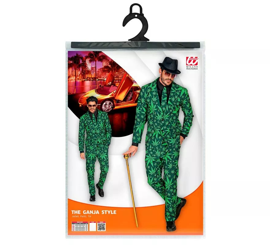 Traje Divertido de Marihuana verde para hombre