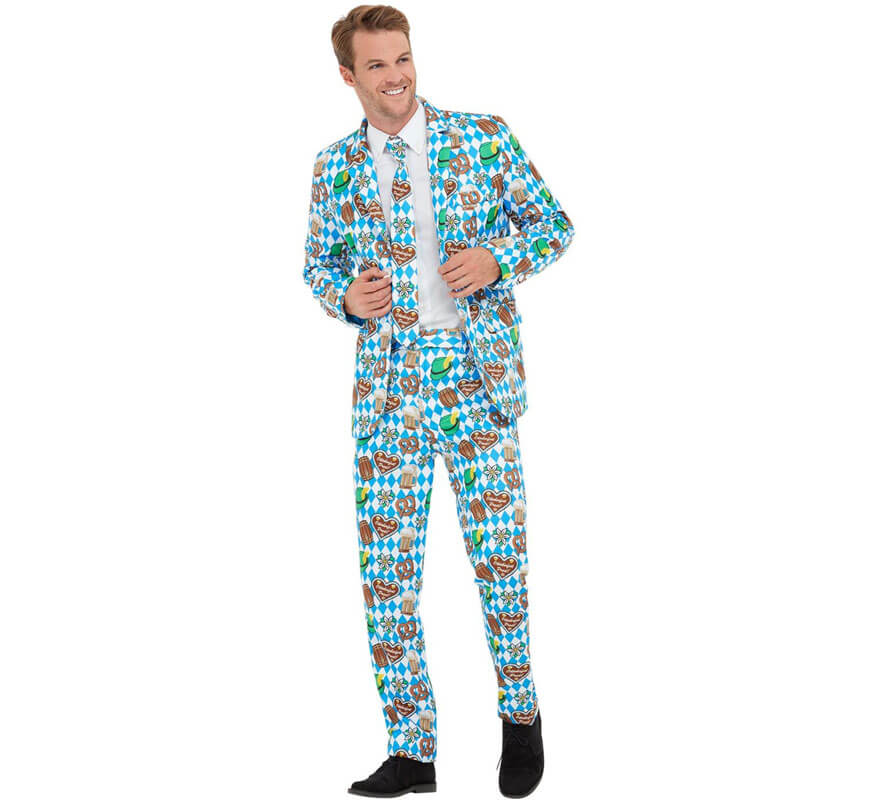 Traje Divertido de Oktoberfest Azul para hombre