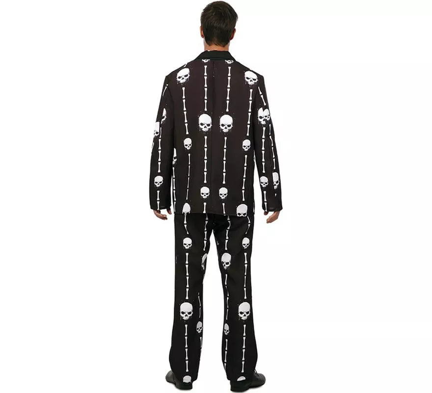 Translation missing: de.Traje Divertido negro Calaveras y Huesos para hombre