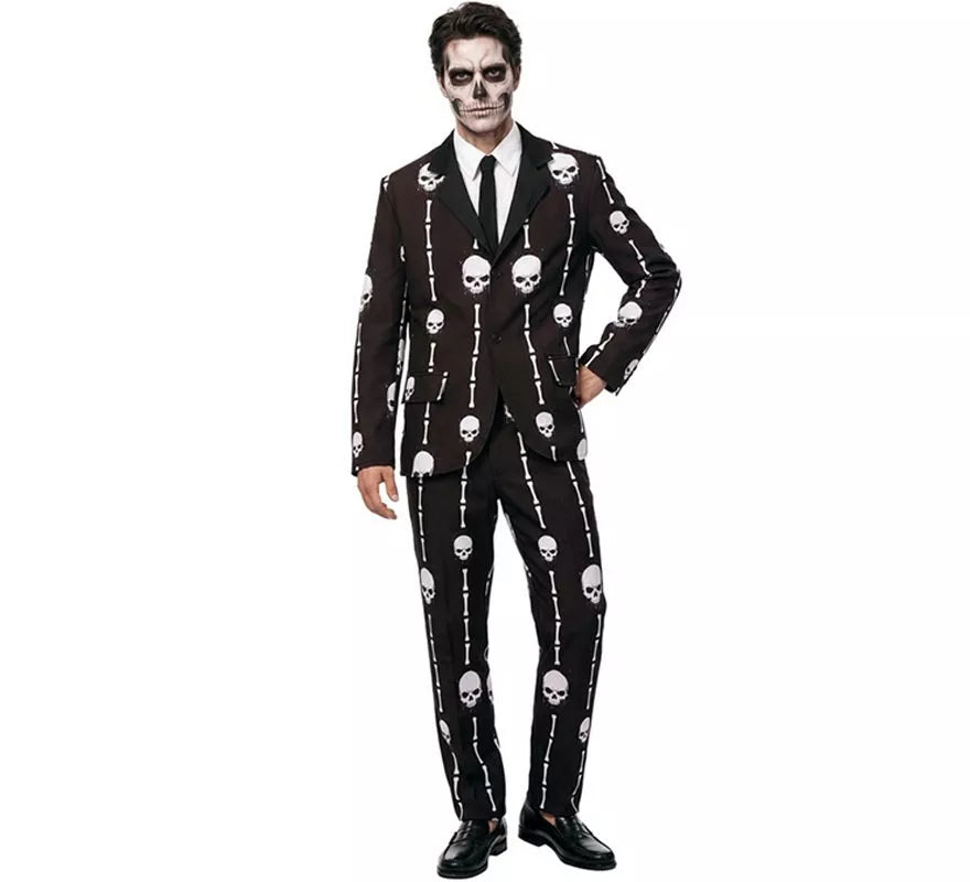 Translation missing: de.Traje Divertido negro Calaveras y Huesos para hombre