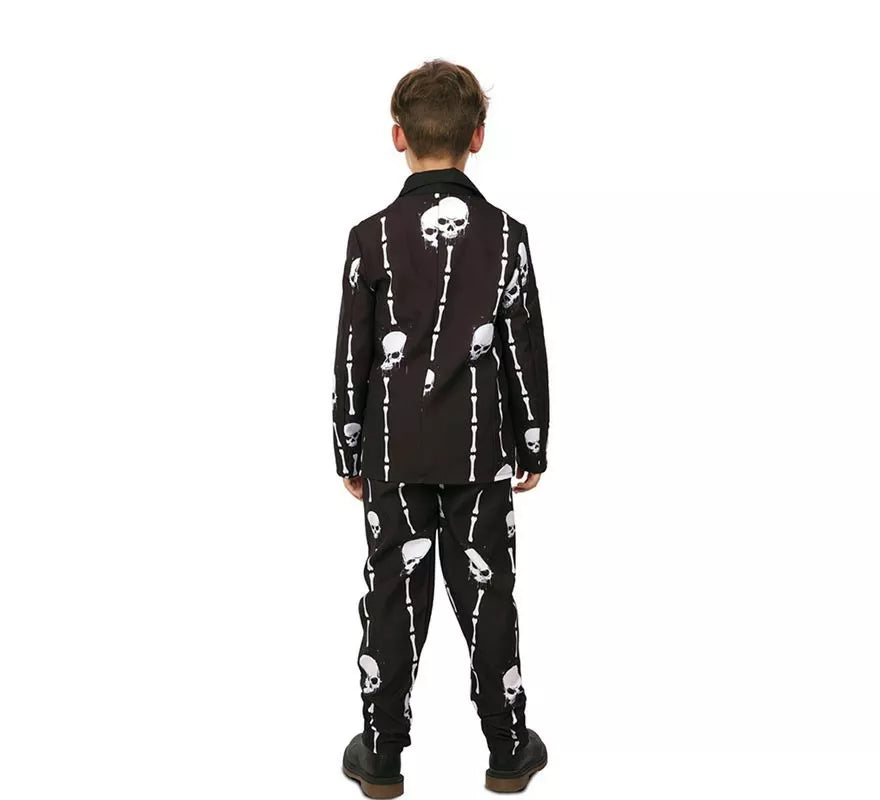 Translation missing: de.Traje Divertido negro Calaveras y Huesos para niño