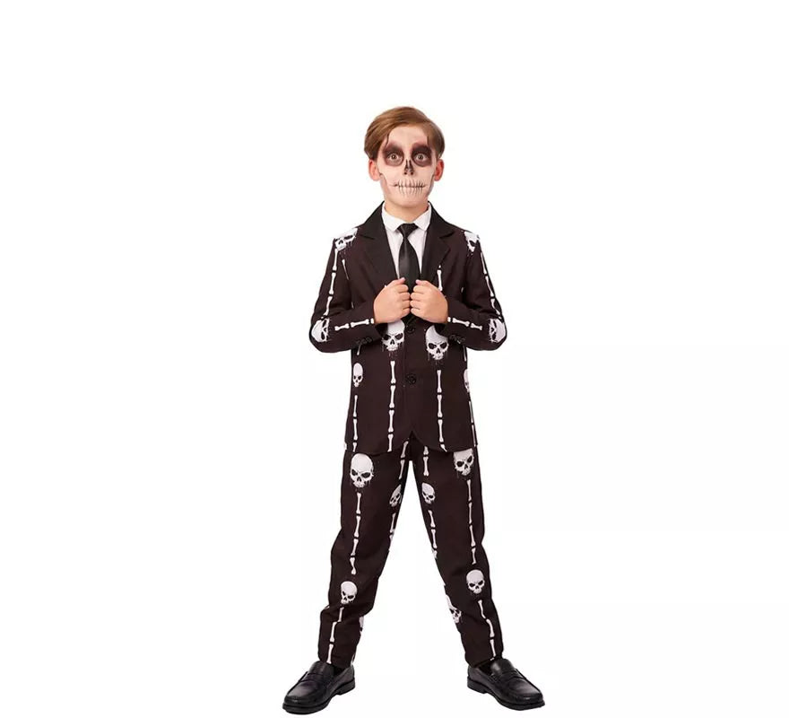 Translation missing: de.Traje Divertido negro Calaveras y Huesos para niño
