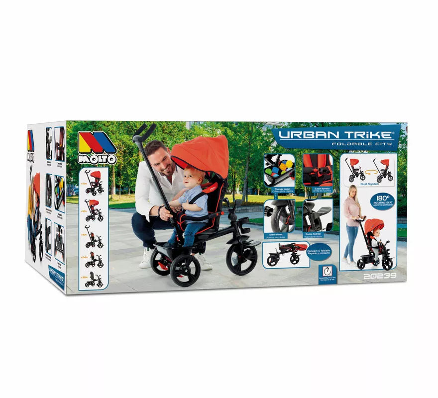 Triciclo Urban Trike Basic rojo Plegable