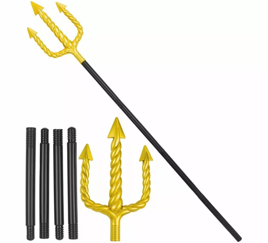 Tridente de Poseidón dorado Desmontable de 137 cm