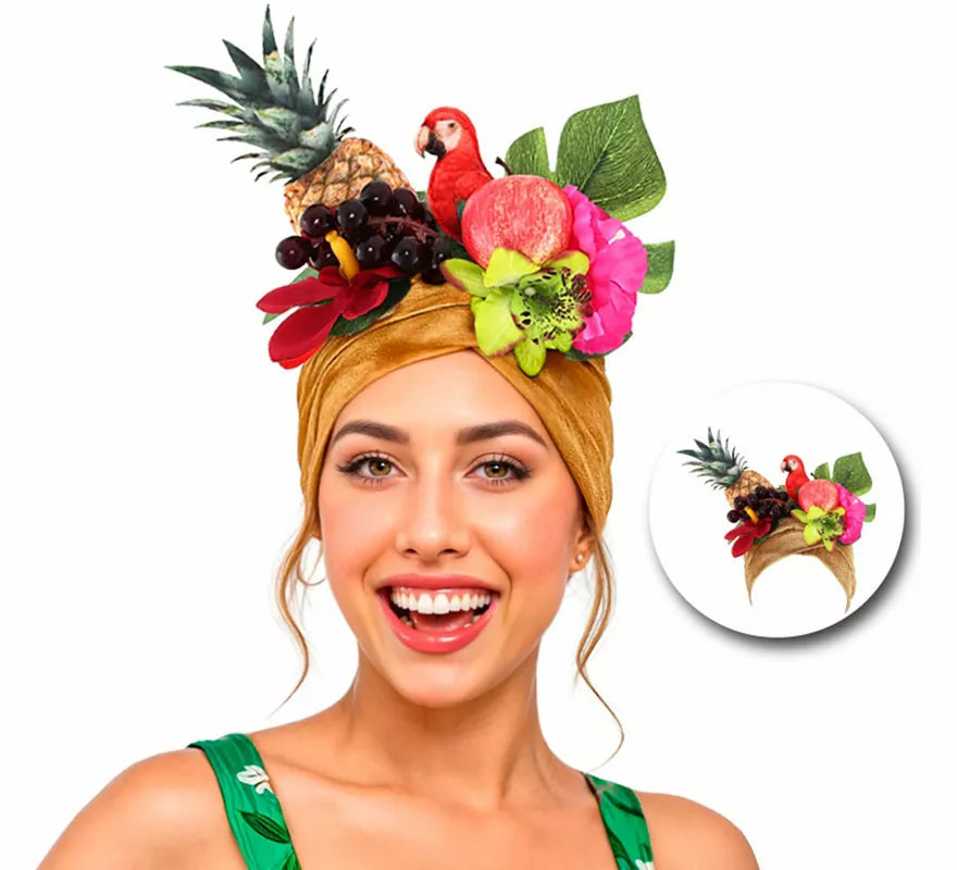 Translation missing: de.Turbante de Rumbera dorado con Frutas