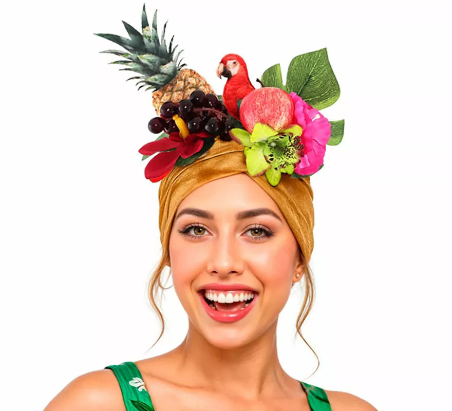 Translation missing: de.Turbante de Rumbera dorado con Frutas