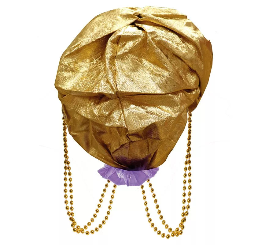 Translation missing: de.Turbante Dorado con Pluma Morada para hombre
