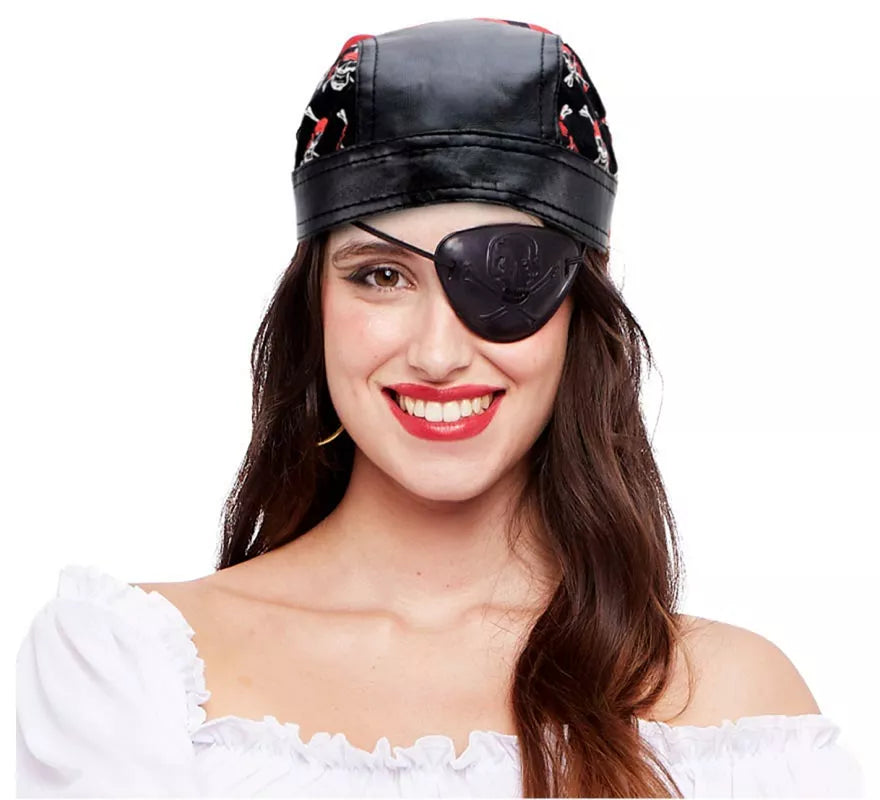 Translation missing: de.Turbante Pirata negro estampado adulto