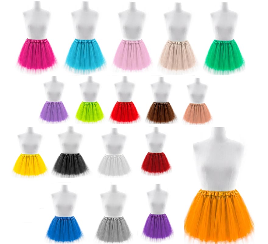 Translation missing: de.Tutú con dobladillo en varios colores de 45 cm adulto