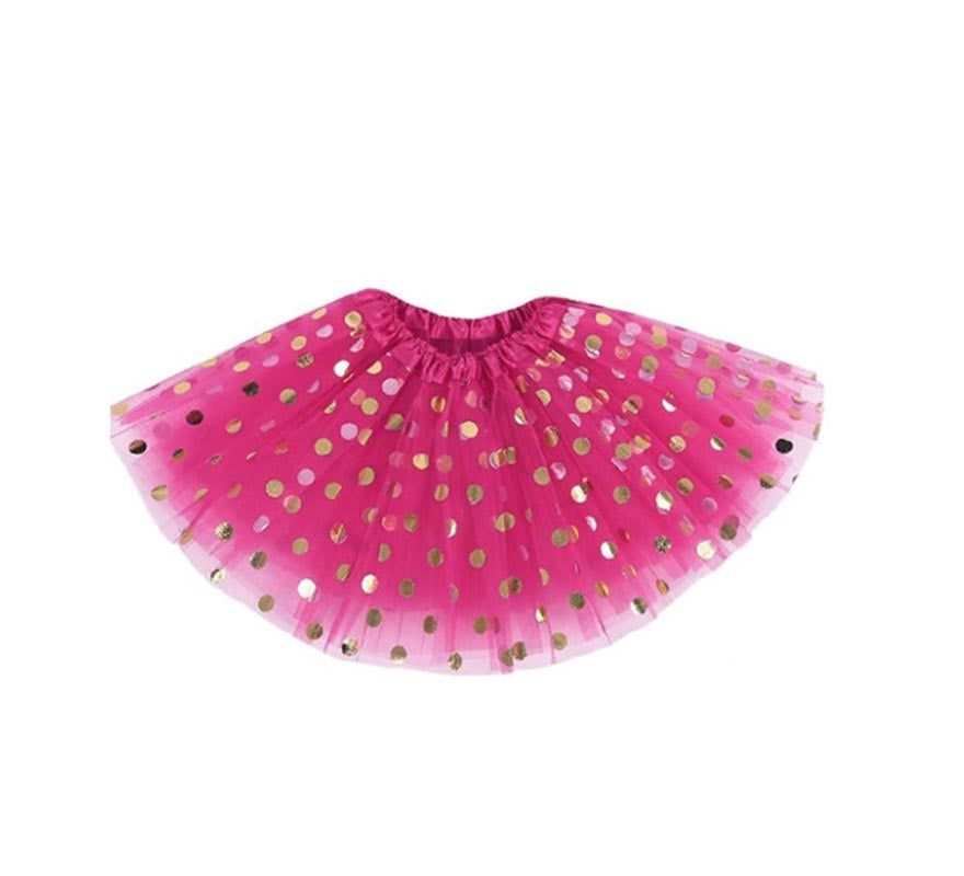 Tutú con Topos Dorados de 40 cm en varios colores