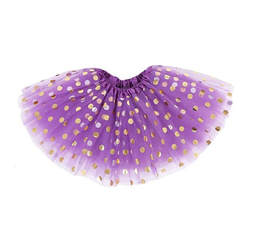 Tutú con Topos Dorados de 40 cm en varios colores