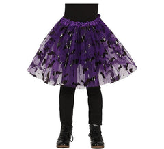 Lila verziertes Tutu mit 30 cm großen Fledermäusen