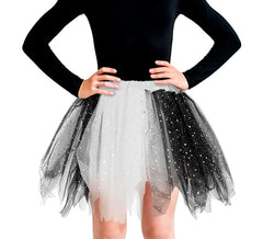 30 cm großes schwarz-weißes Sternen-Tutu für Kinder