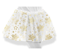 Kinder-Tutu „Happy New Year“ in Weiß und Gold, 30 cm