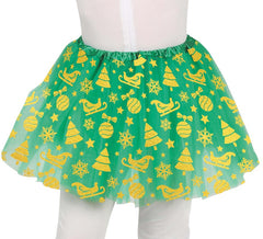 30 cm grün-goldenes Weihnachts-Tutu für Kinder