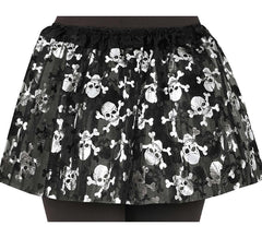 Schwarzes Piraten-Tutu mit Totenköpfen für Kinder, 30 cm