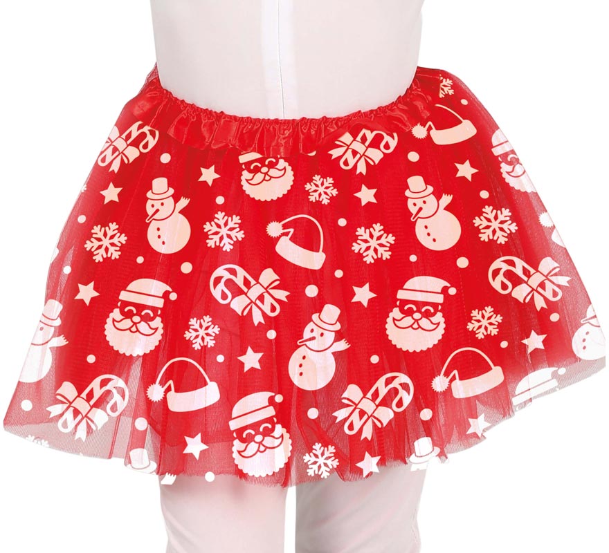 Translation missing: de.Tutú Santa Claus rojo infantil de 30 cm