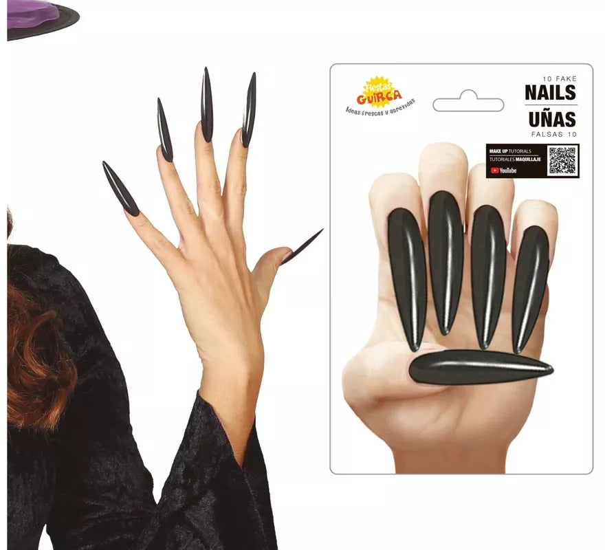 Translation missing: de.Uñas negras postizas ultralargas 10 unidades