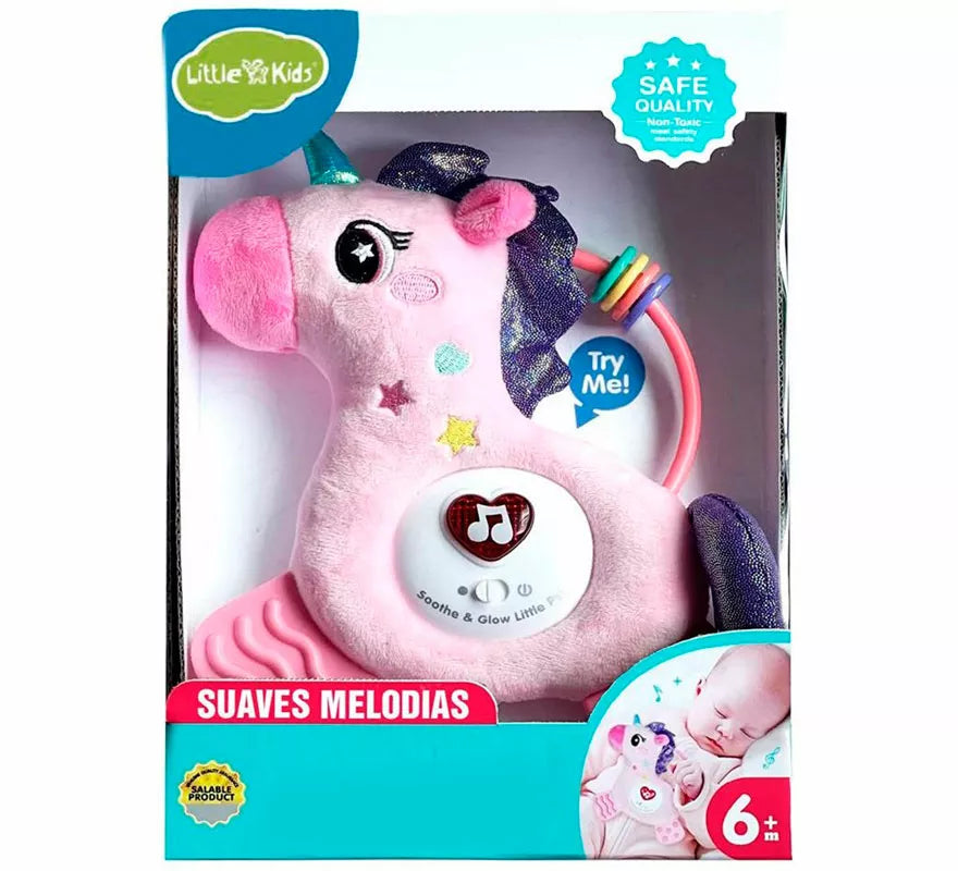 Translation missing: de.Unicornio Musical rosa con Luz y Sonido de 24 cm