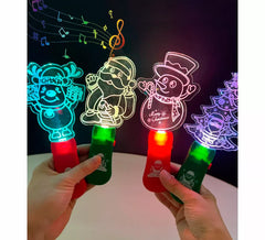 Weihnachtszauberstab aus Acryl mit Licht und Musik, verschiedene Modelle