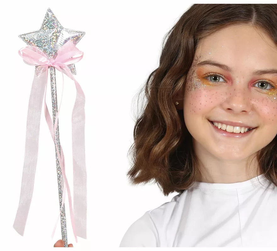 Translation missing: de.Varita con Estrella Plata de 35 cm