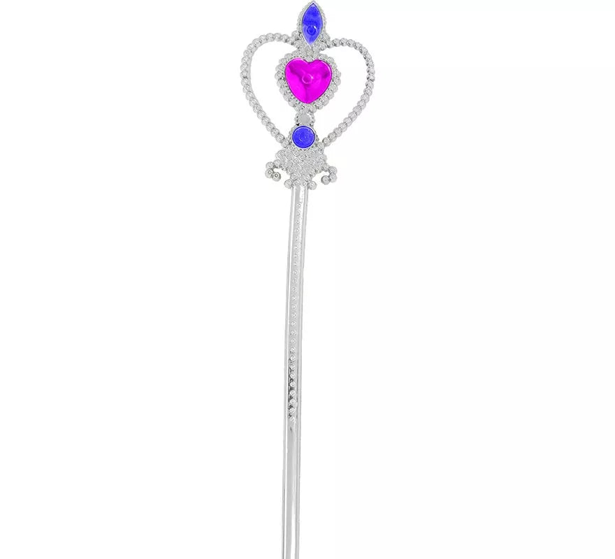Varita plateada con corazón de 30 cm