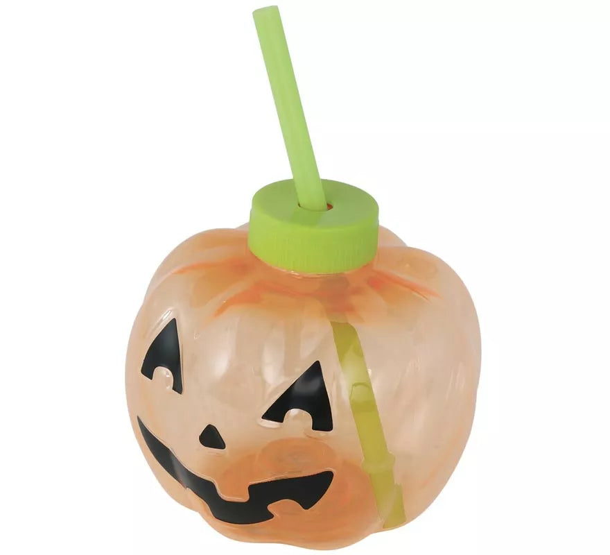 Translation missing: de.Vaso con Pajita Calabaza con iluminación LED de 17 cm