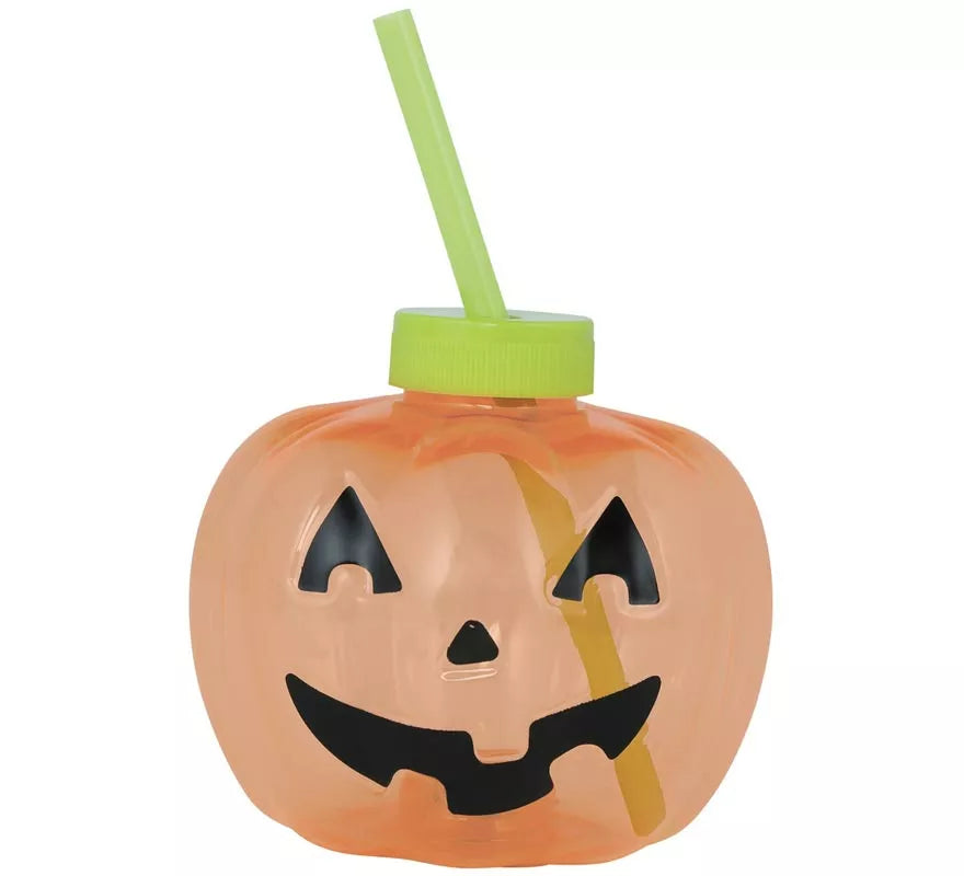 Translation missing: de.Vaso con Pajita Calabaza con iluminación LED de 17 cm